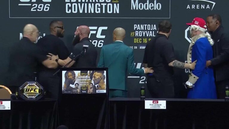 UFC 296 : Edwards retenu pendant le regard fixe