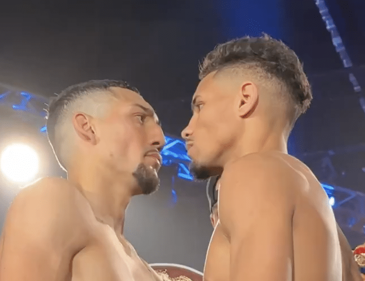 Teofimo Lopez et Jamaine Ortiz se regardent