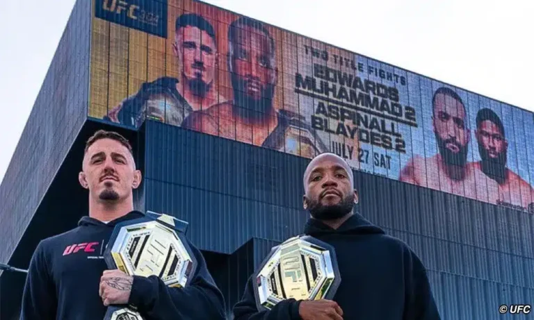 Leon Edwards aide Tom Aspinall à se préparer pour l’heure du combat de l’UFC 304 tôt le matin