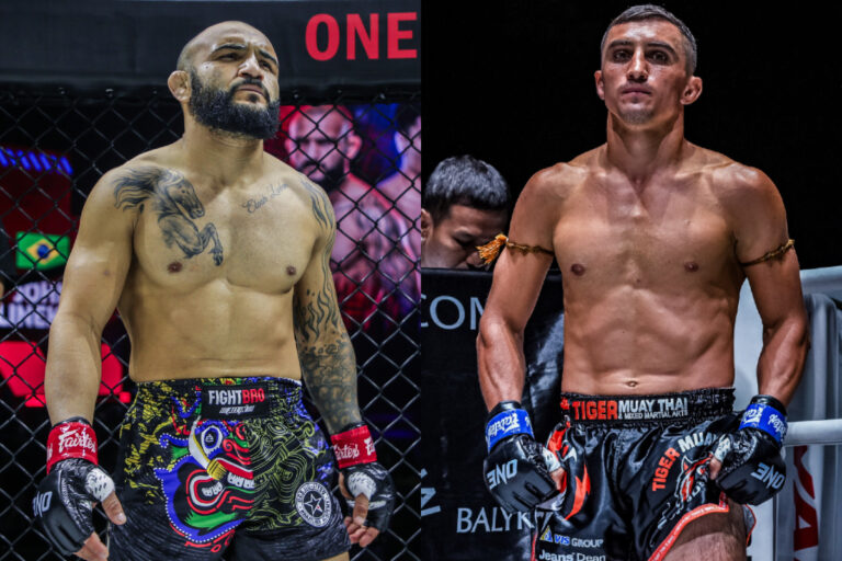 John Lineker et Alexey Balyko à la recherche du KO dans la bataille de Muay Thai lors de ONE Fight Night 25