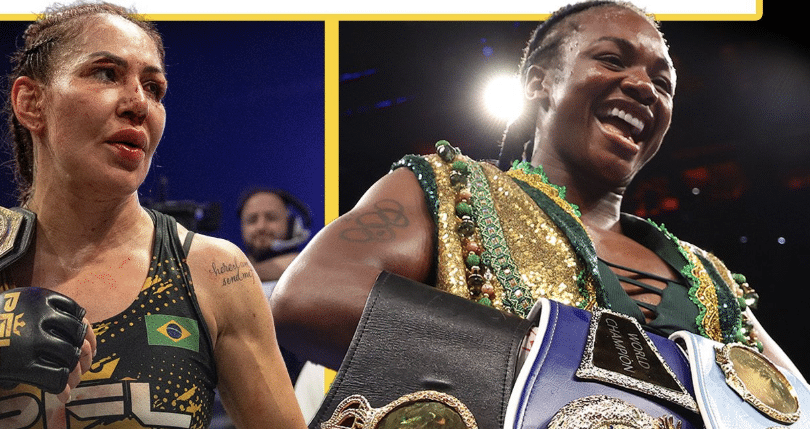 Cyborg défie les boucliers dans un combat de boxe ou de MMA