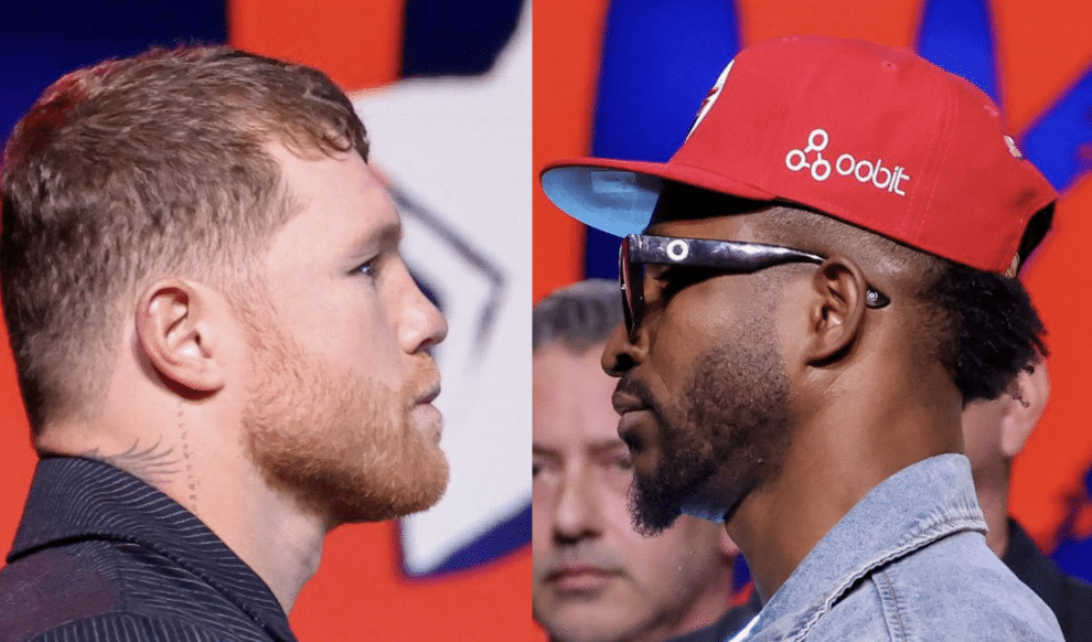 Canelo et Scull échangent des mots pendant le coup d'envoi