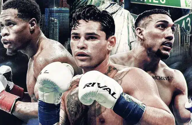 Garcia, Haney, Lopez Trade Words Times Square Pressher
