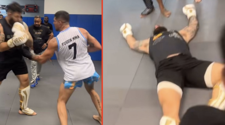 Pereira assomme brutalement son partenaire d&rsquo;entraînement