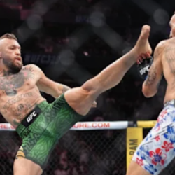 La vidéo montre Conor pratiquant le même coup de pied qui a fait dérailler son retour