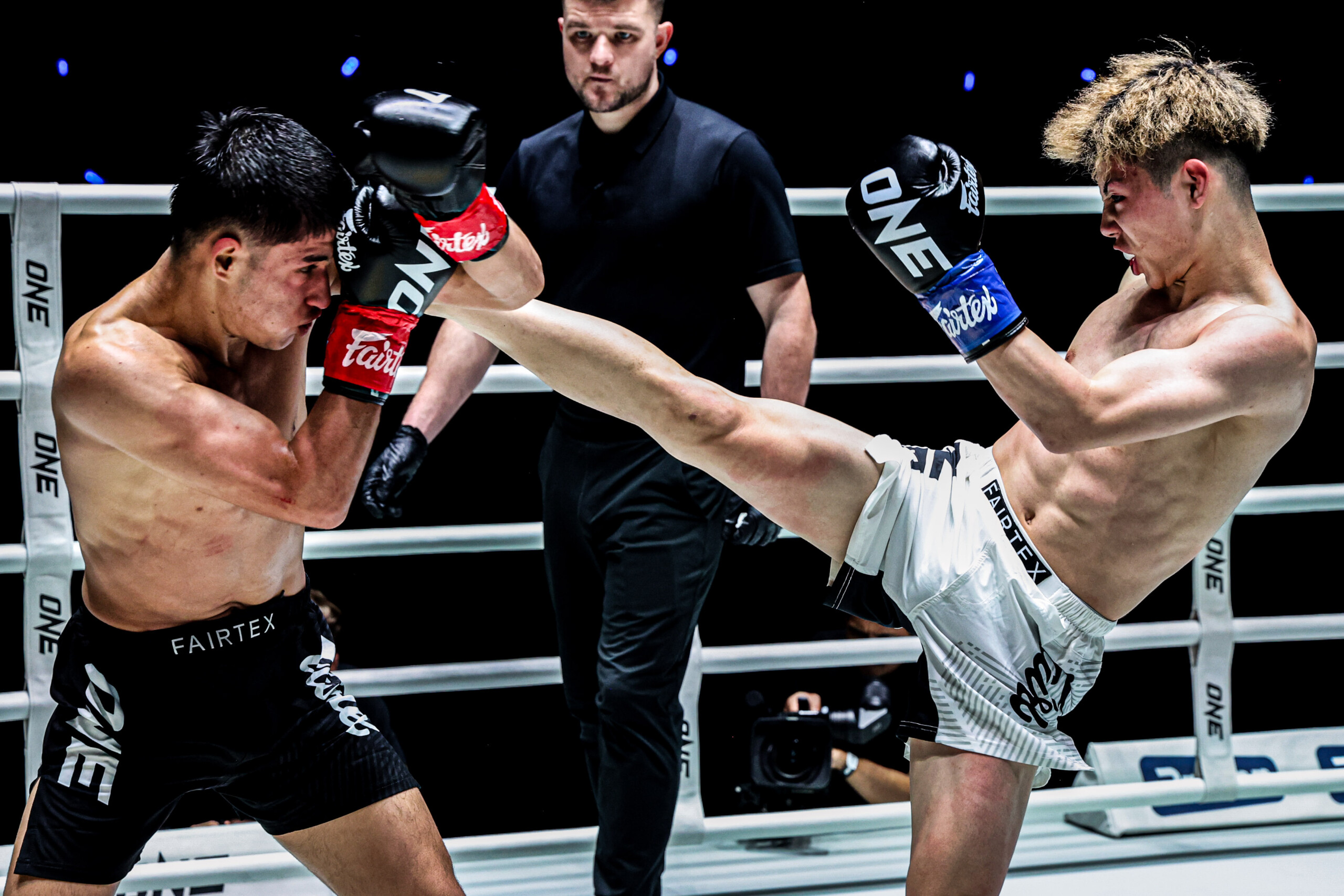 Shoma Okumura and Adham Ruziev trading shots at ONE Friday Fights 148.