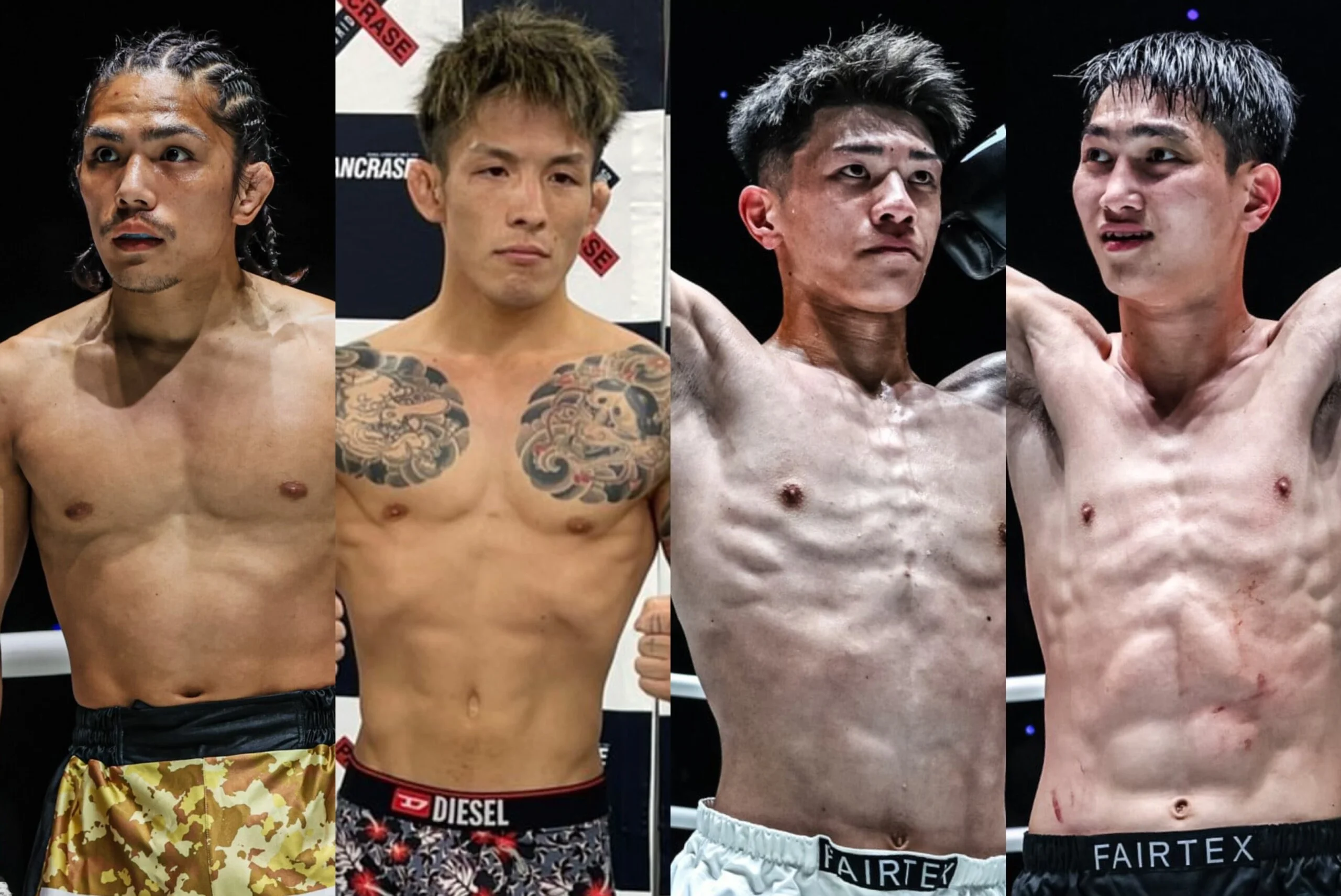 (From left) Hiroba Minowa, Yuta Miyazawa, Kosei Yoshida, and Zhao Zhengdong return at ONE SAMURAI 3.