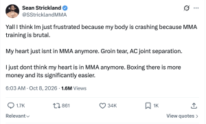 Sean Strickland sur X